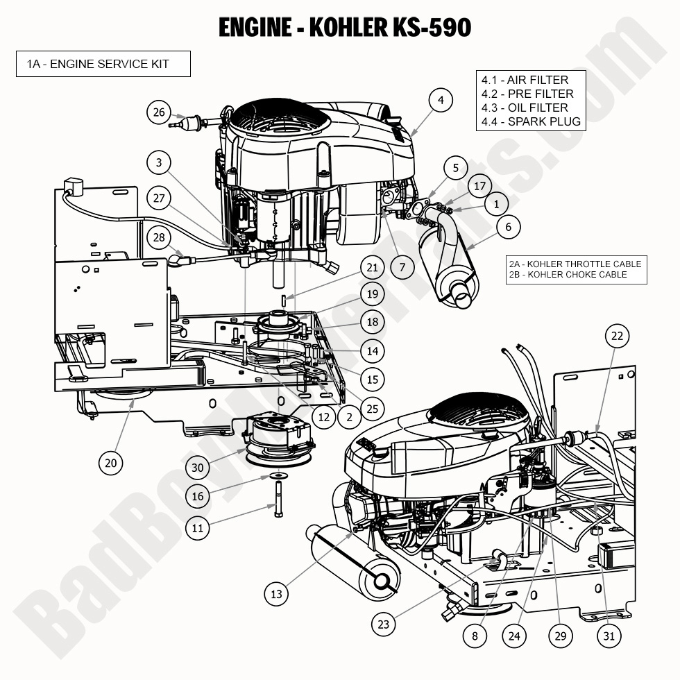 2264 - Bad Boy Mower Parts Lookup > 2020 > MZ & MZ Magnum > Engine - Kohler KS590